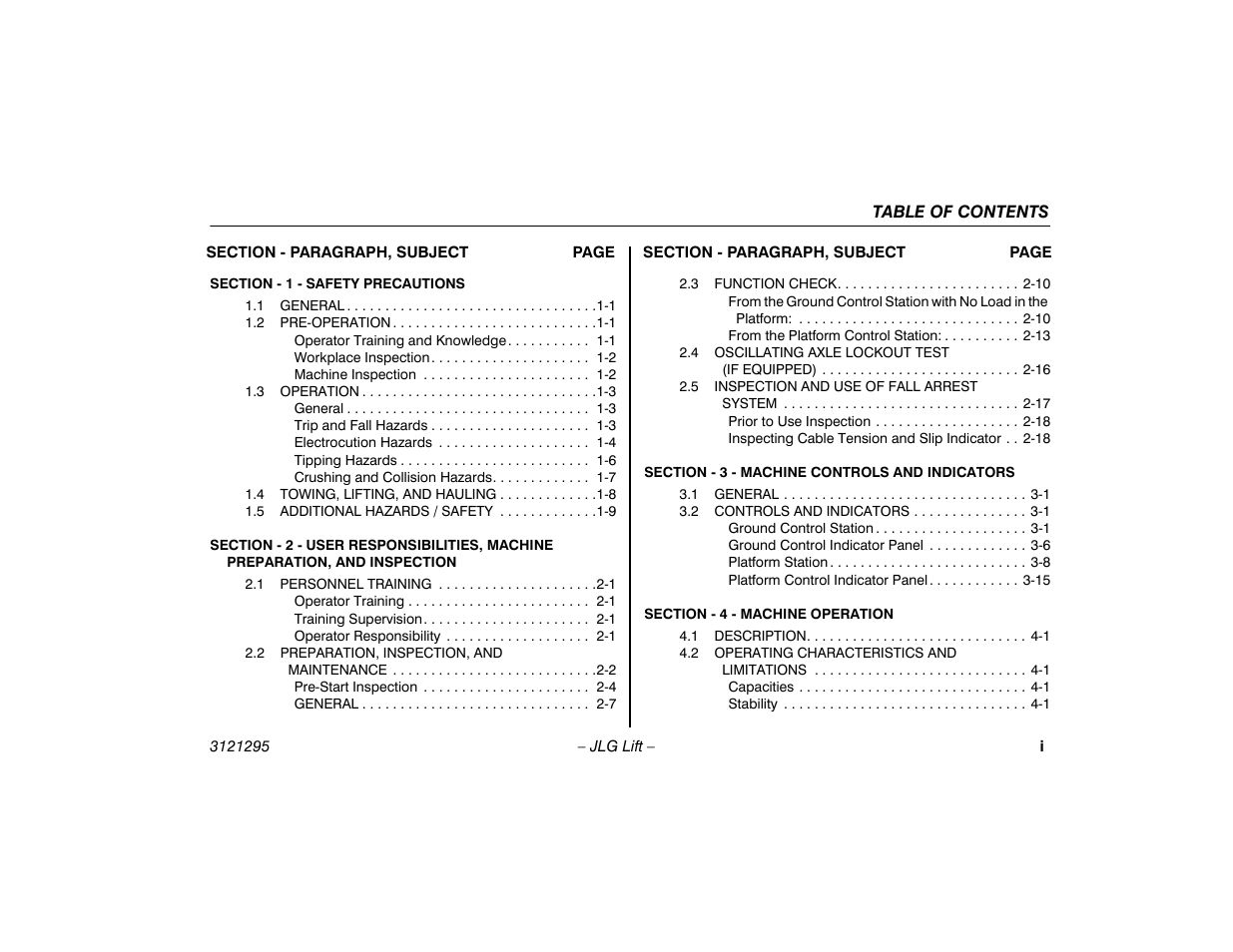 JLG 740AJ Operator Manual User Manual | Page 7 / 132