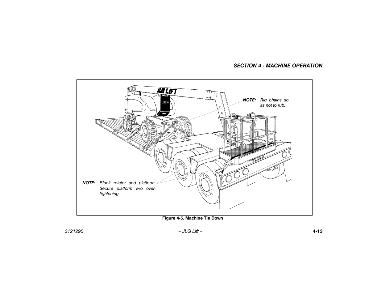 Machine tie down -13 | JLG 740AJ Operator Manual User Manual | Page 75 / 132