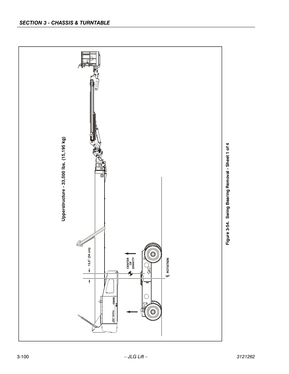 Swing bearing removal - sheet 1 of 4 -100 | JLG 1500SJ Service Manual User Manual | Page 148 / 628