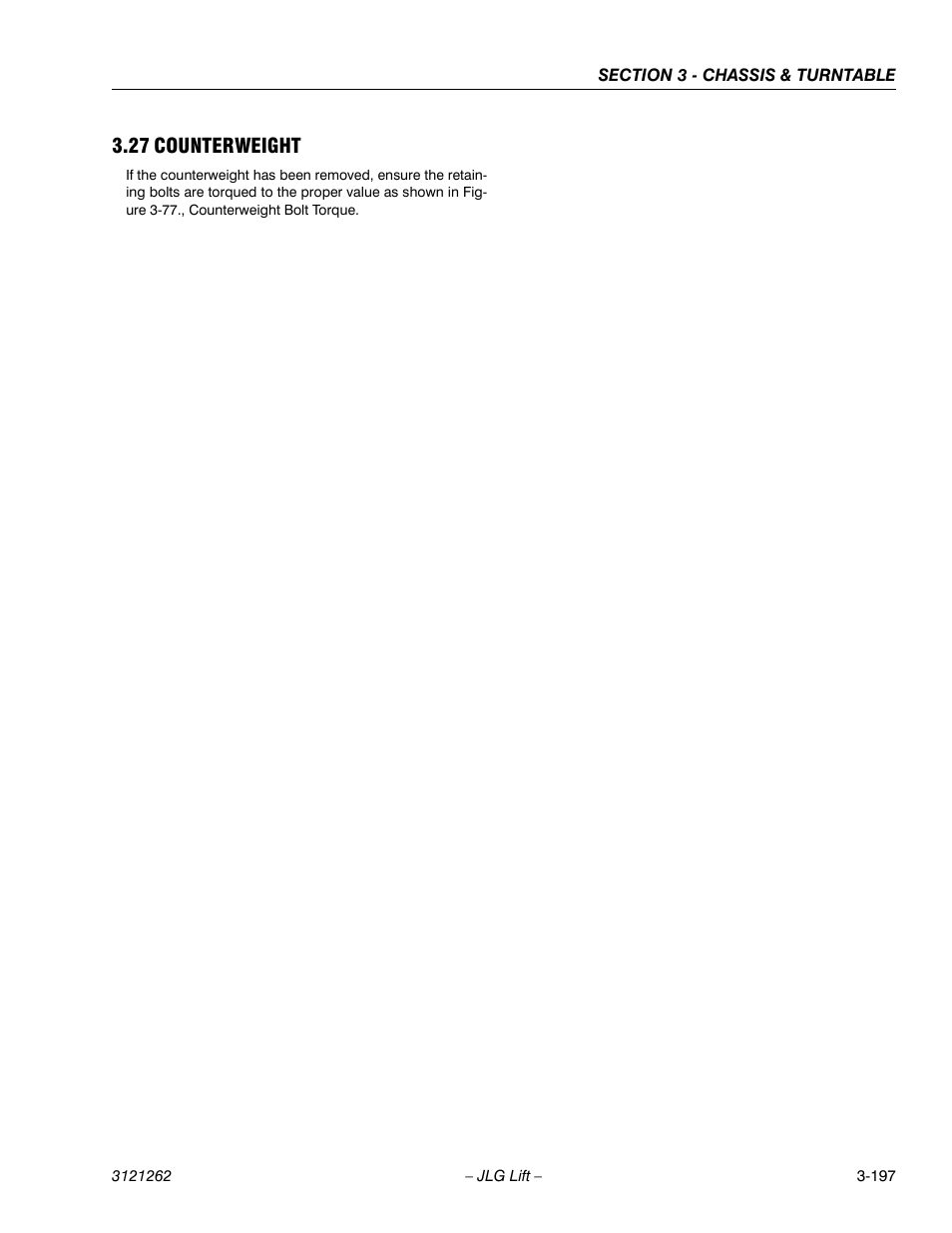 27 counterweight, Counterweight -197 | JLG 1500SJ Service Manual User Manual | Page 245 / 628