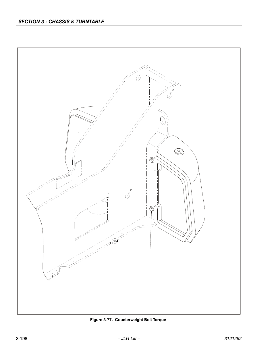 Counterweight bolt torque -198 | JLG 1500SJ Service Manual User Manual | Page 246 / 628
