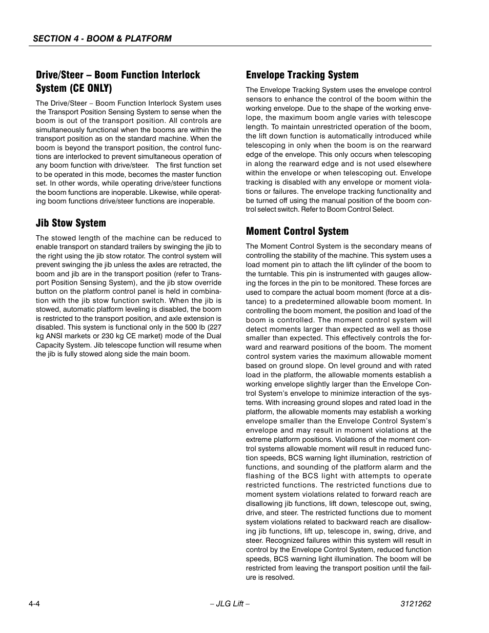 Jib stow system, Envelope tracking system, Moment control system | JLG 1500SJ Service Manual User Manual | Page 250 / 628