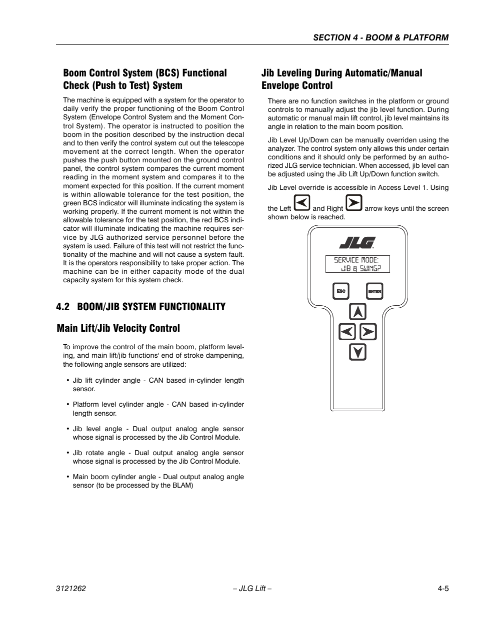 2 boom/jib system functionality, Main lift/jib velocity control, Boom/jib system functionality -5 | JLG 1500SJ Service Manual User Manual | Page 251 / 628