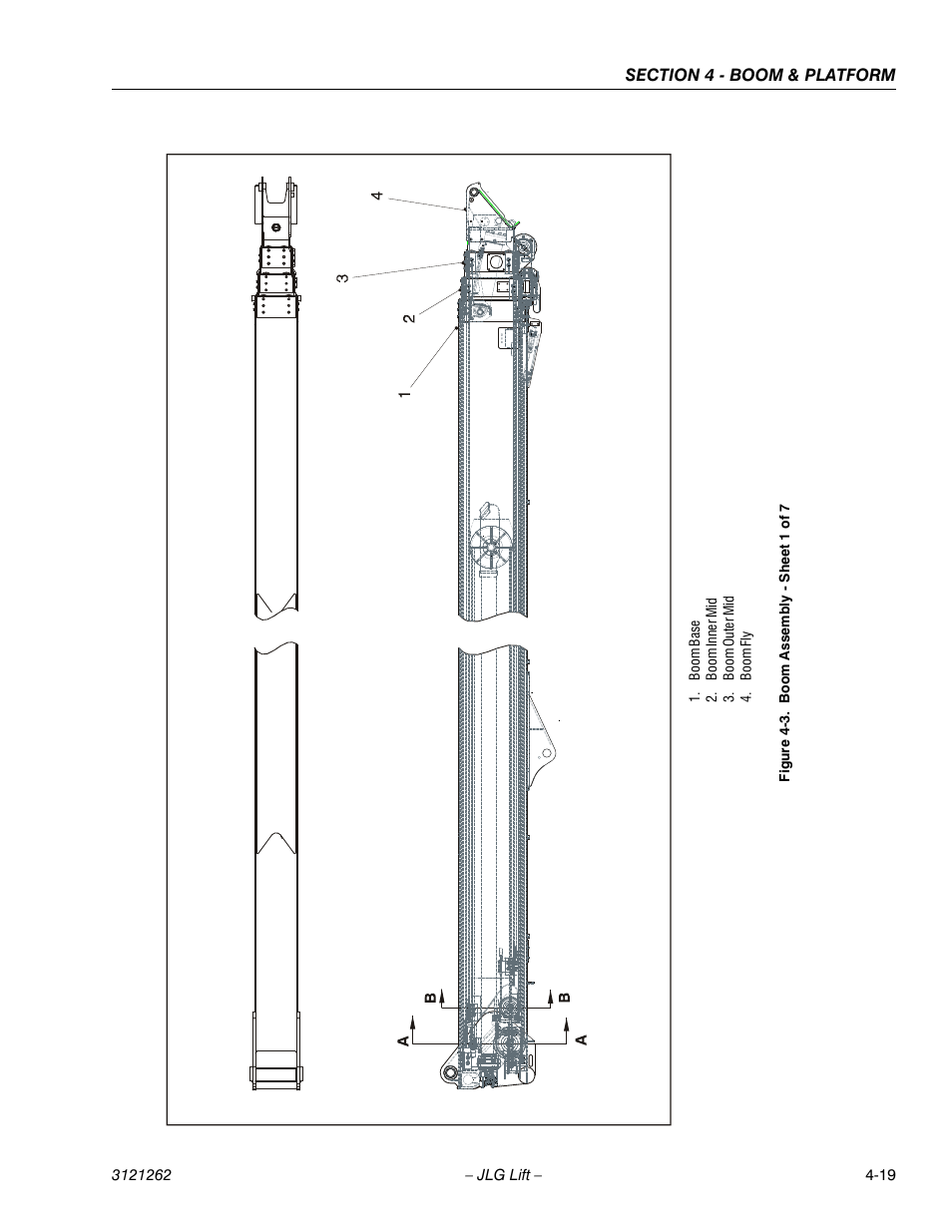 Boom assembly - sheet 1 of 7 -19 | JLG 1500SJ Service Manual User Manual | Page 265 / 628