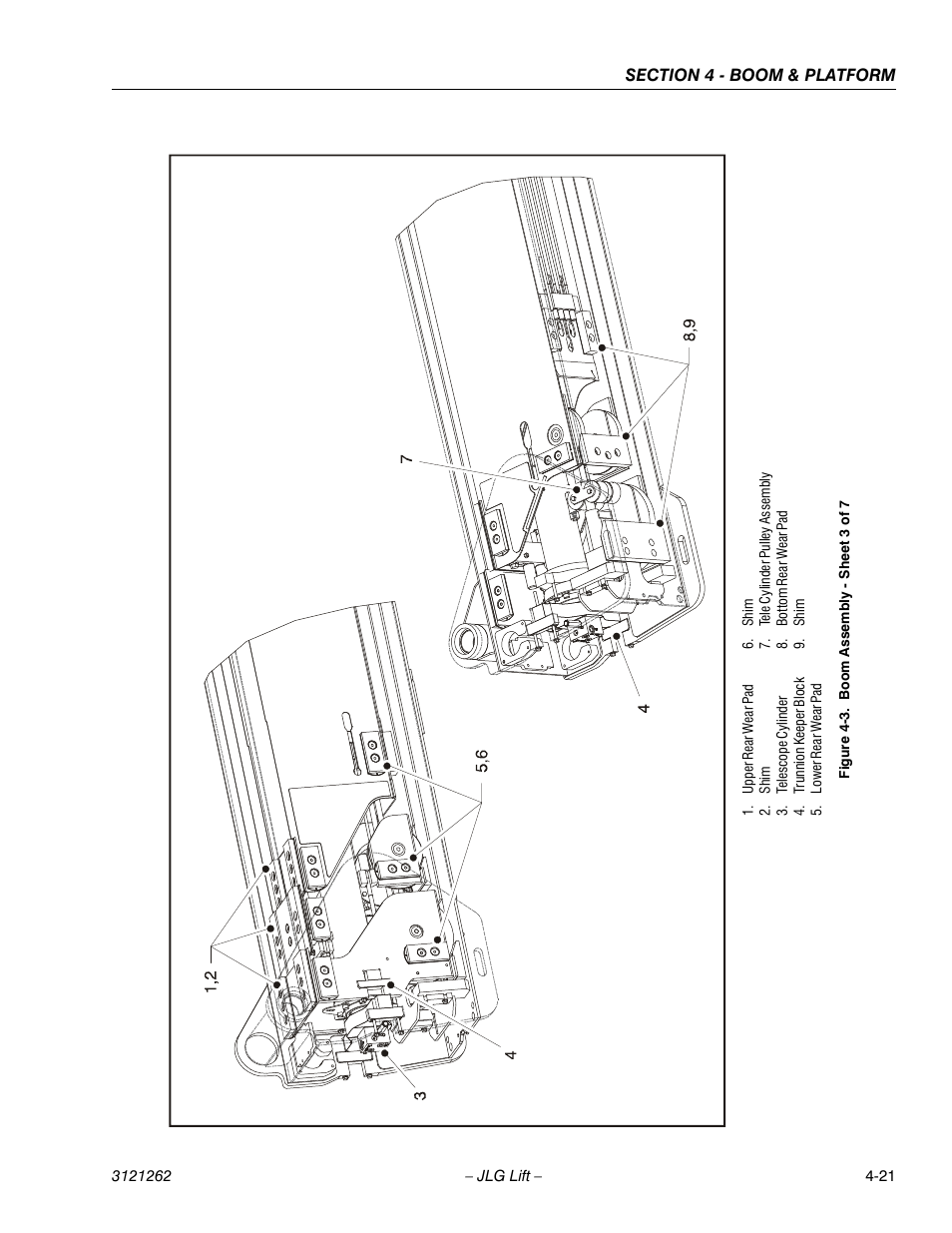 Boom assembly - sheet 3 of 7 -21 | JLG 1500SJ Service Manual User Manual | Page 267 / 628