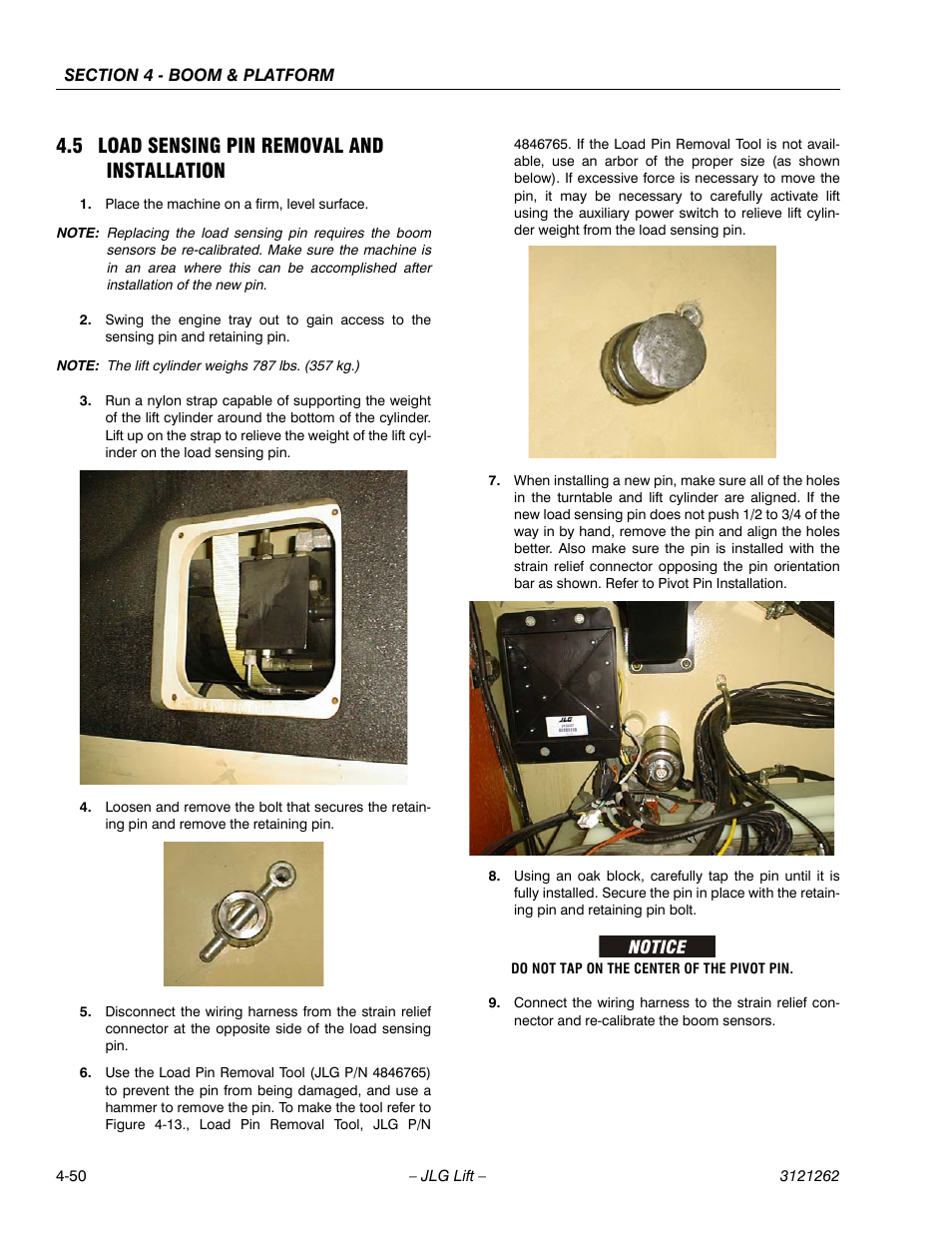 5 load sensing pin removal and installation, Load sensing pin removal and installation -50 | JLG 1500SJ Service Manual User Manual | Page 296 / 628