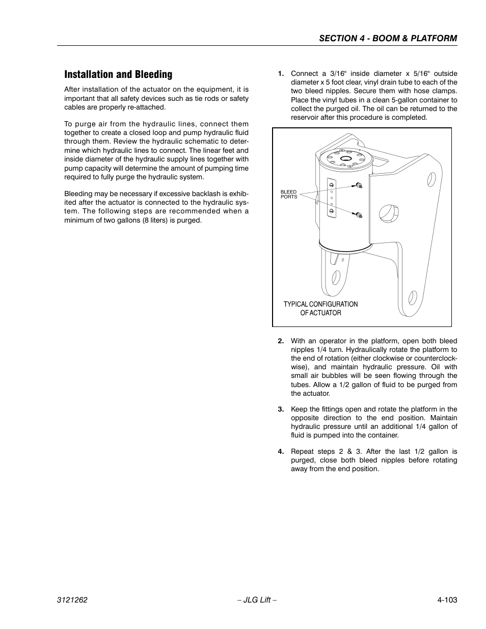 Installation and bleeding, Installation and bleeding -103 | JLG 1500SJ Service Manual User Manual | Page 349 / 628