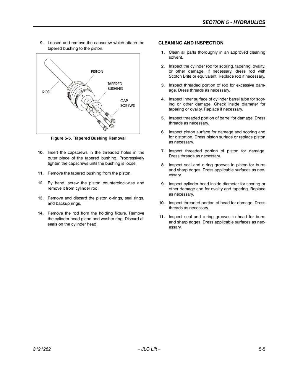 Tapered bushing removal -5 | JLG 1500SJ Service Manual User Manual | Page 357 / 628