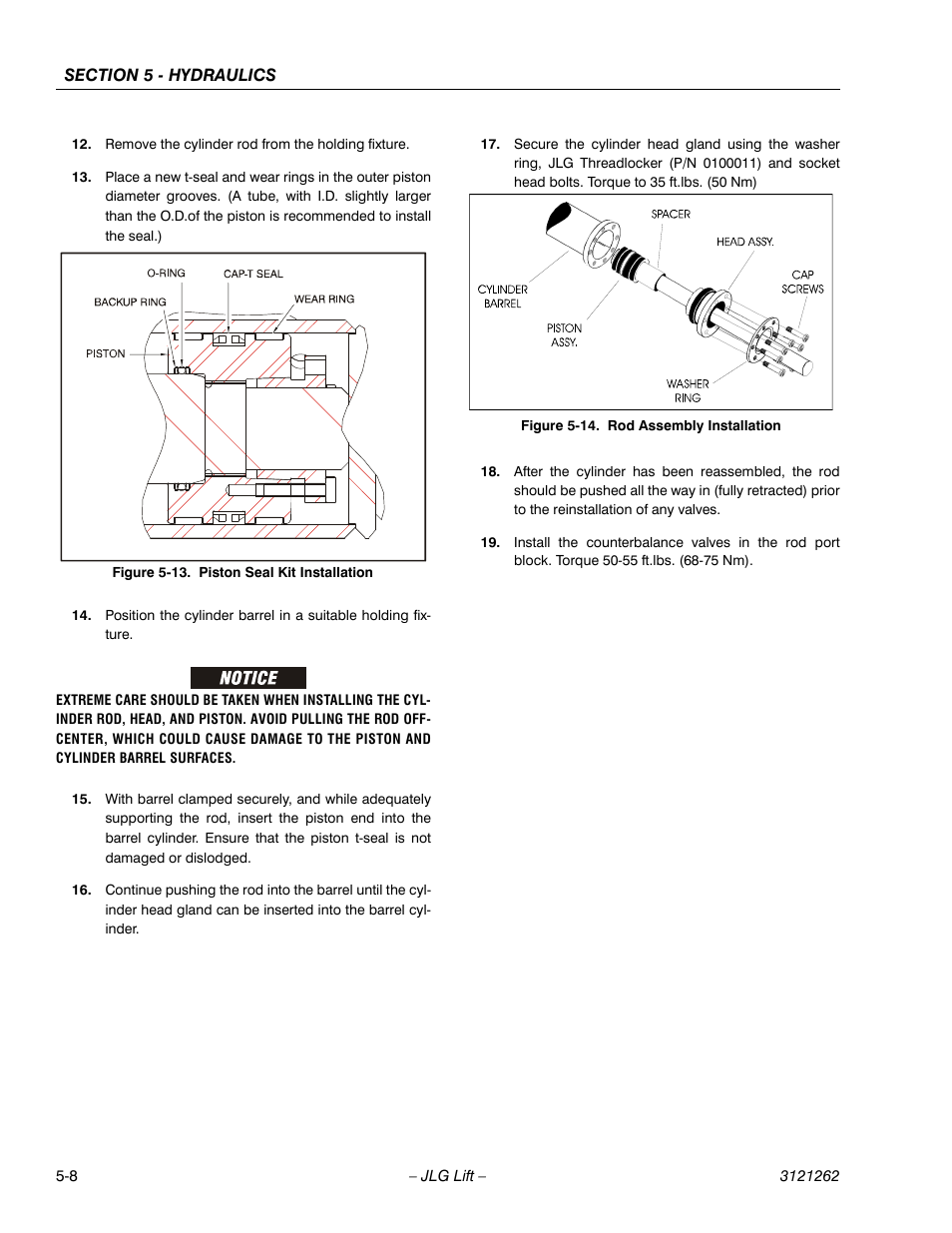 Piston seal kit installation -8, Rod assembly installation -8 | JLG 1500SJ Service Manual User Manual | Page 360 / 628