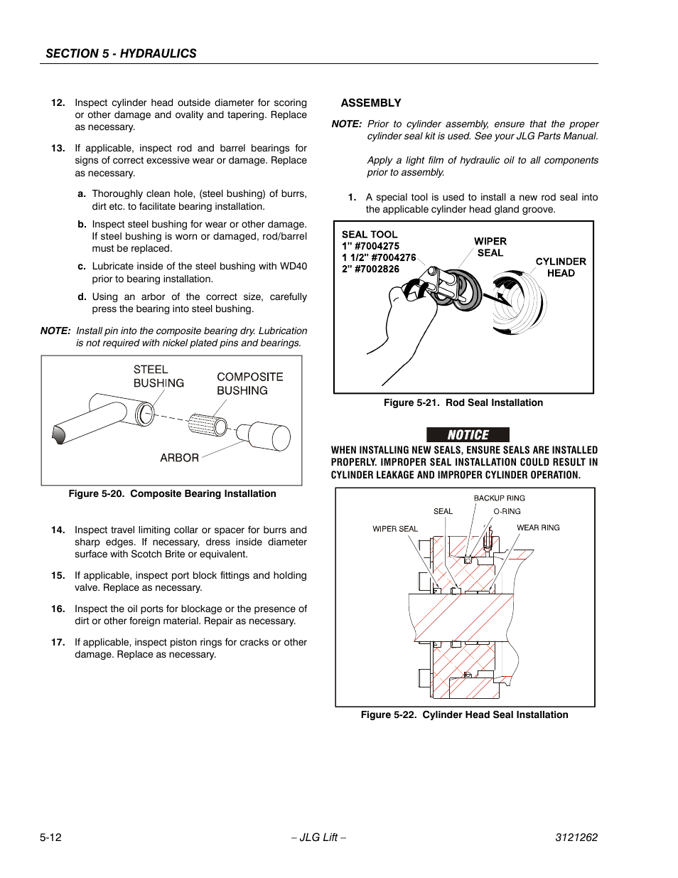 Composite bearing installation -12, Rod seal installation -12, Cylinder head seal installation -12 | JLG 1500SJ Service Manual User Manual | Page 364 / 628