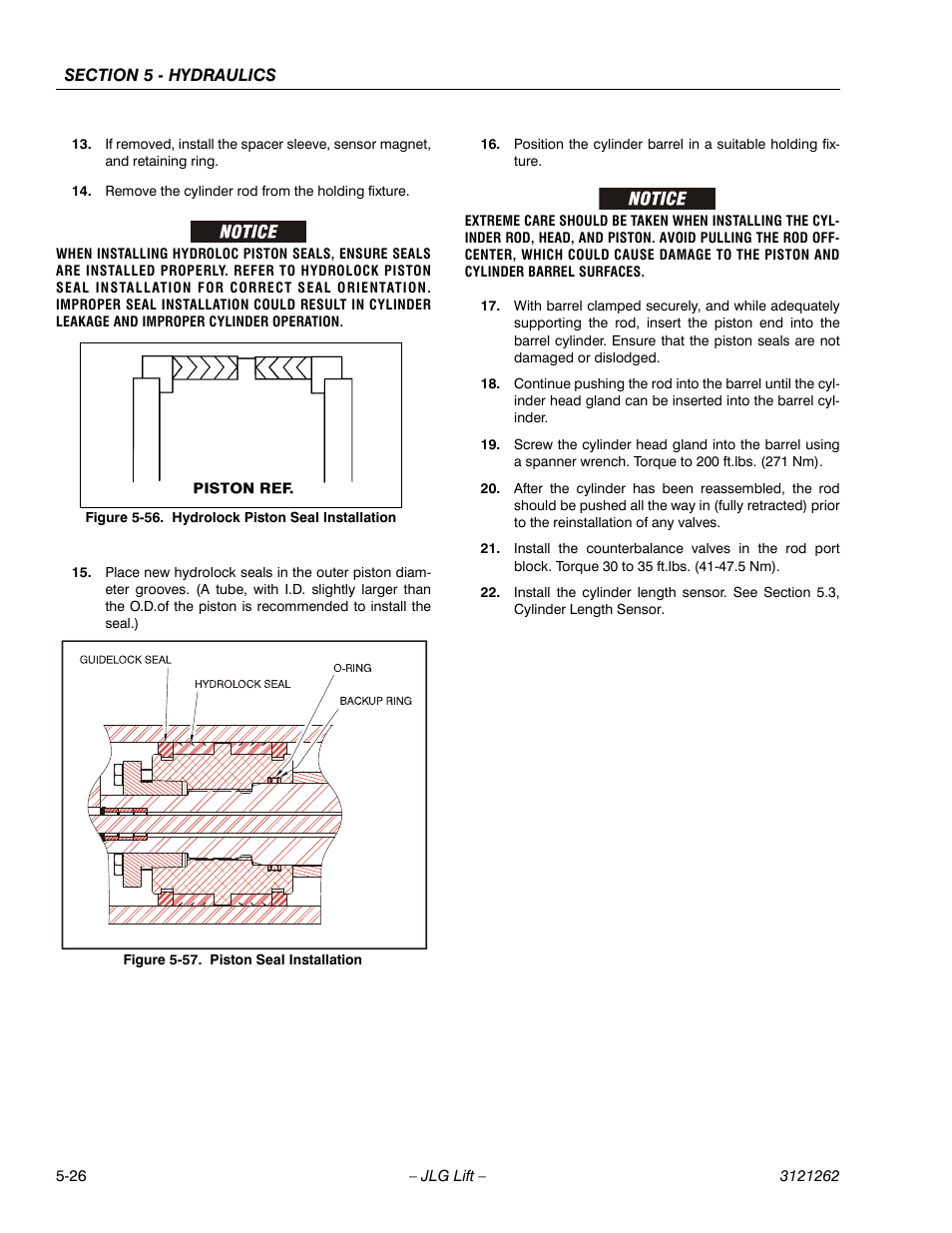 Hydrolock piston seal installation -26, Piston seal installation -26 | JLG 1500SJ Service Manual User Manual | Page 378 / 628