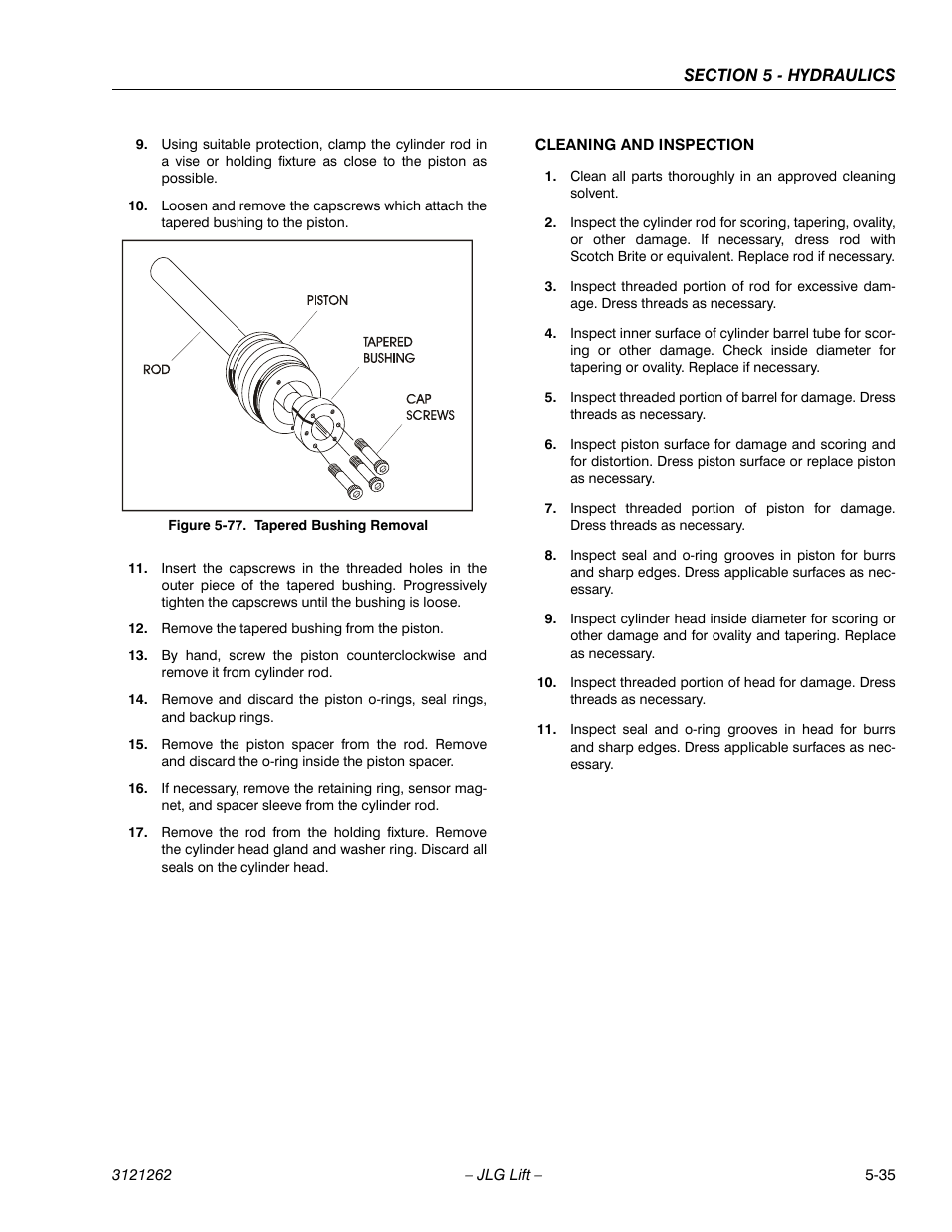 Tapered bushing removal -35 | JLG 1500SJ Service Manual User Manual | Page 387 / 628