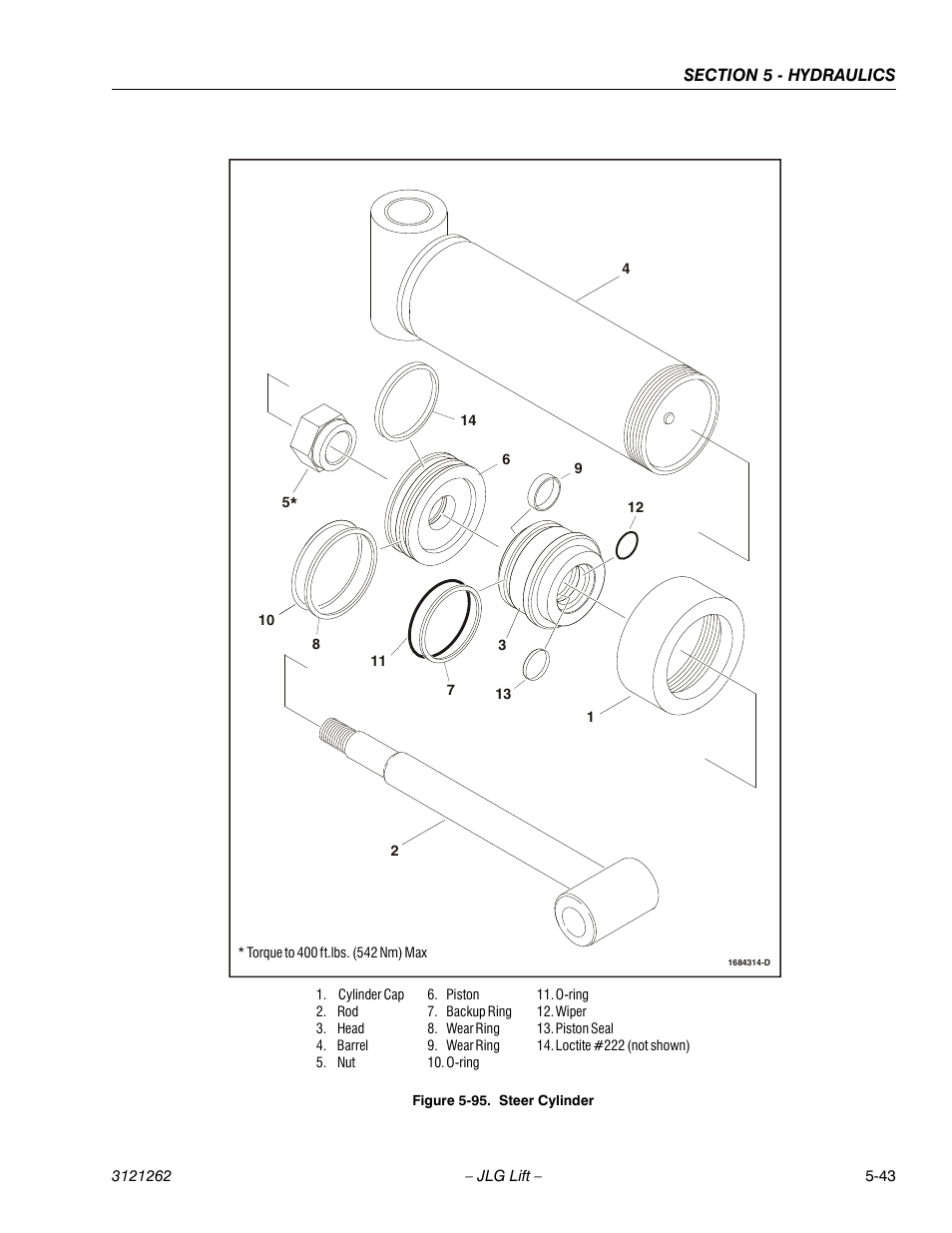 Steer cylinder -43 | JLG 1500SJ Service Manual User Manual | Page 395 / 628