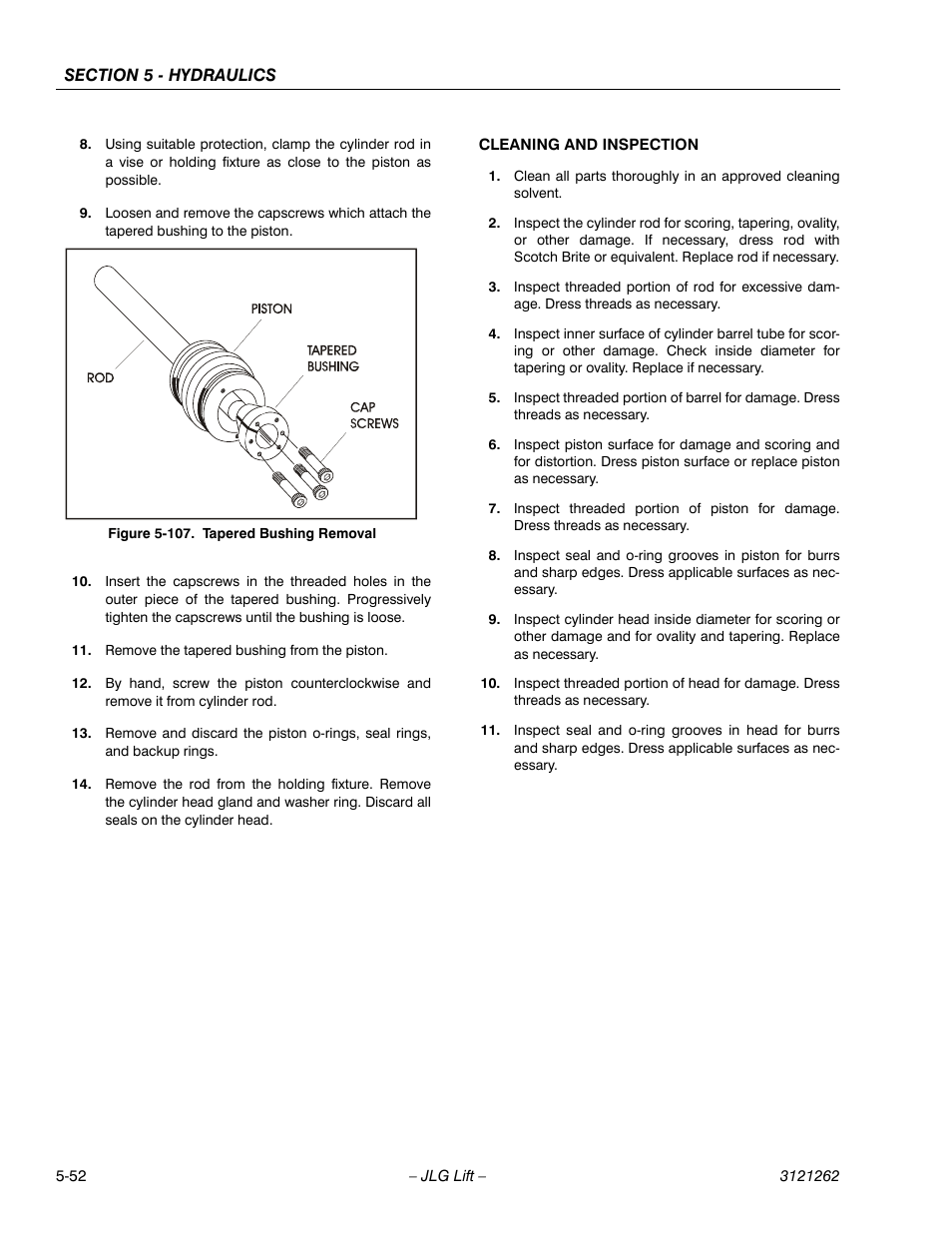 107. tapered bushing removal -52 | JLG 1500SJ Service Manual User Manual | Page 404 / 628
