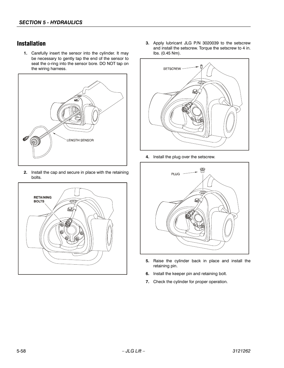 Installation, Installation -58 | JLG 1500SJ Service Manual User Manual | Page 410 / 628