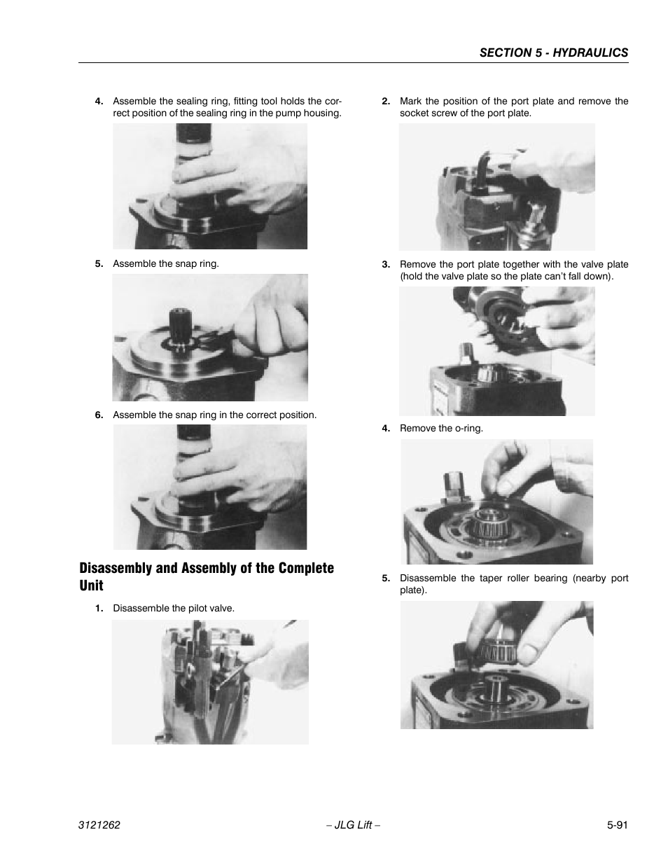 Disassembly and assembly of the complete unit, Disassembly and assembly of the complete unit -91 | JLG 1500SJ Service Manual User Manual | Page 443 / 628
