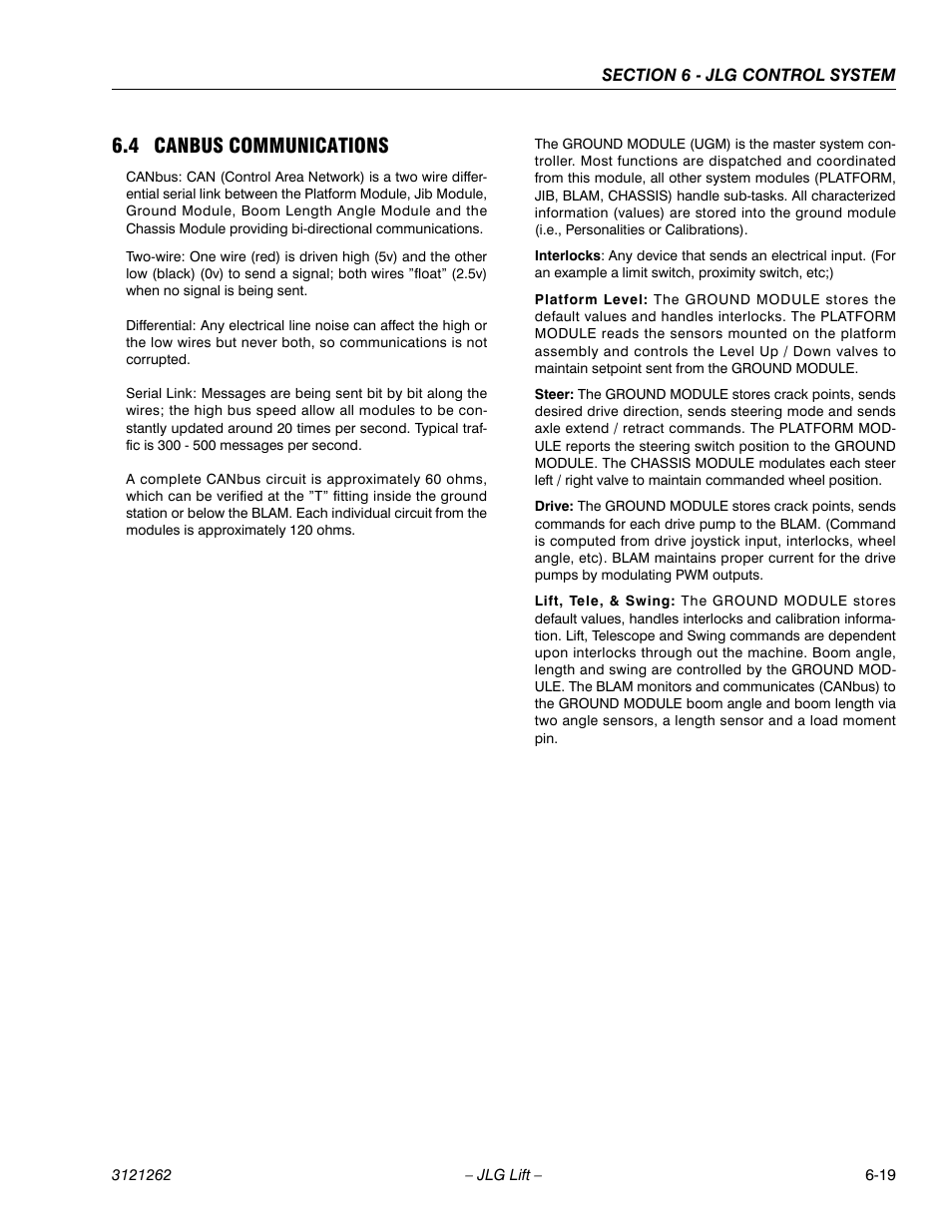 4 canbus communications, Canbus communications -19 | JLG 1500SJ Service Manual User Manual | Page 471 / 628