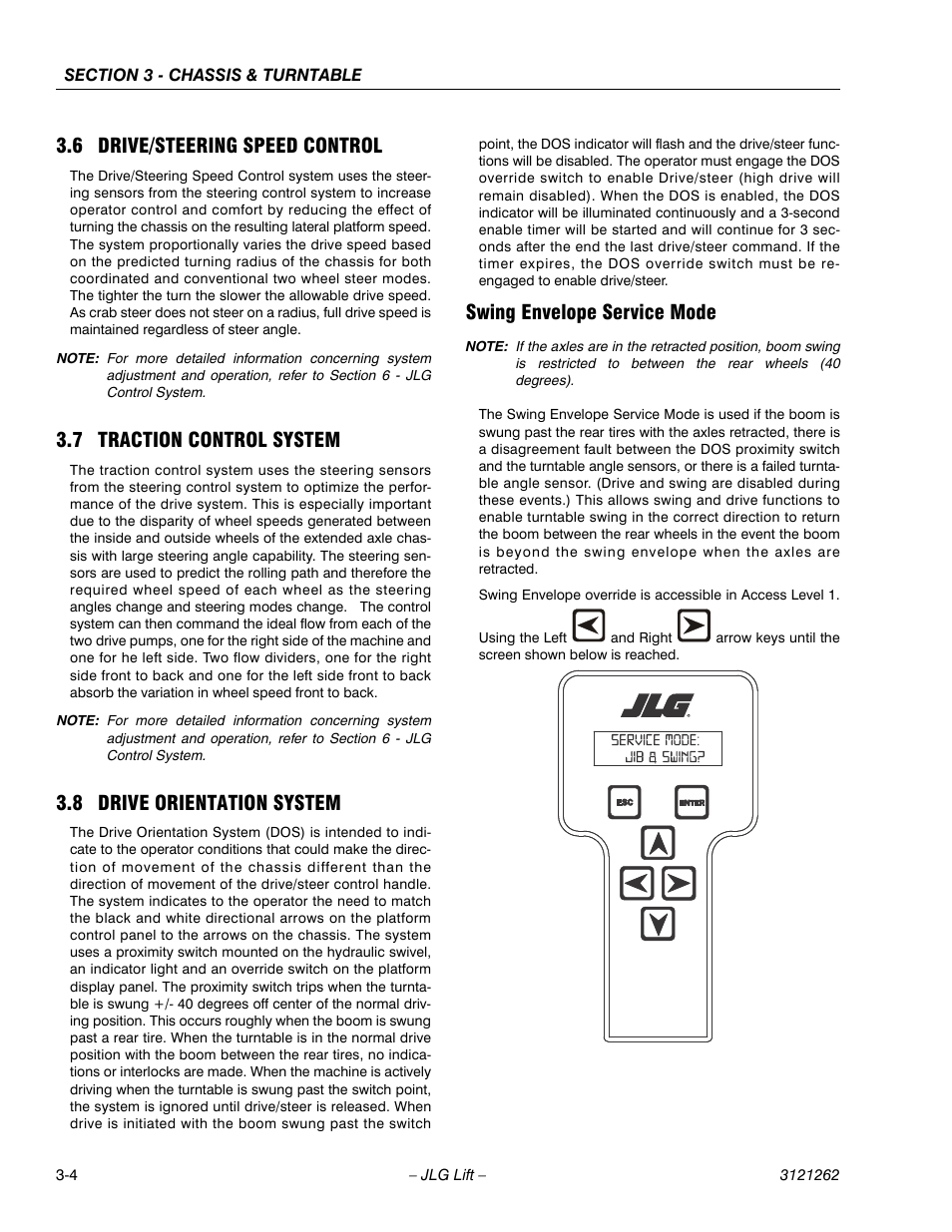 6 drive/steering speed control, 7 traction control system, 8 drive orientation system | Swing envelope service mode, Drive/steering speed control -4, Traction control system -4, Drive orientation system -4, Swing envelope service mode -4 | JLG 1500SJ Service Manual User Manual | Page 52 / 628