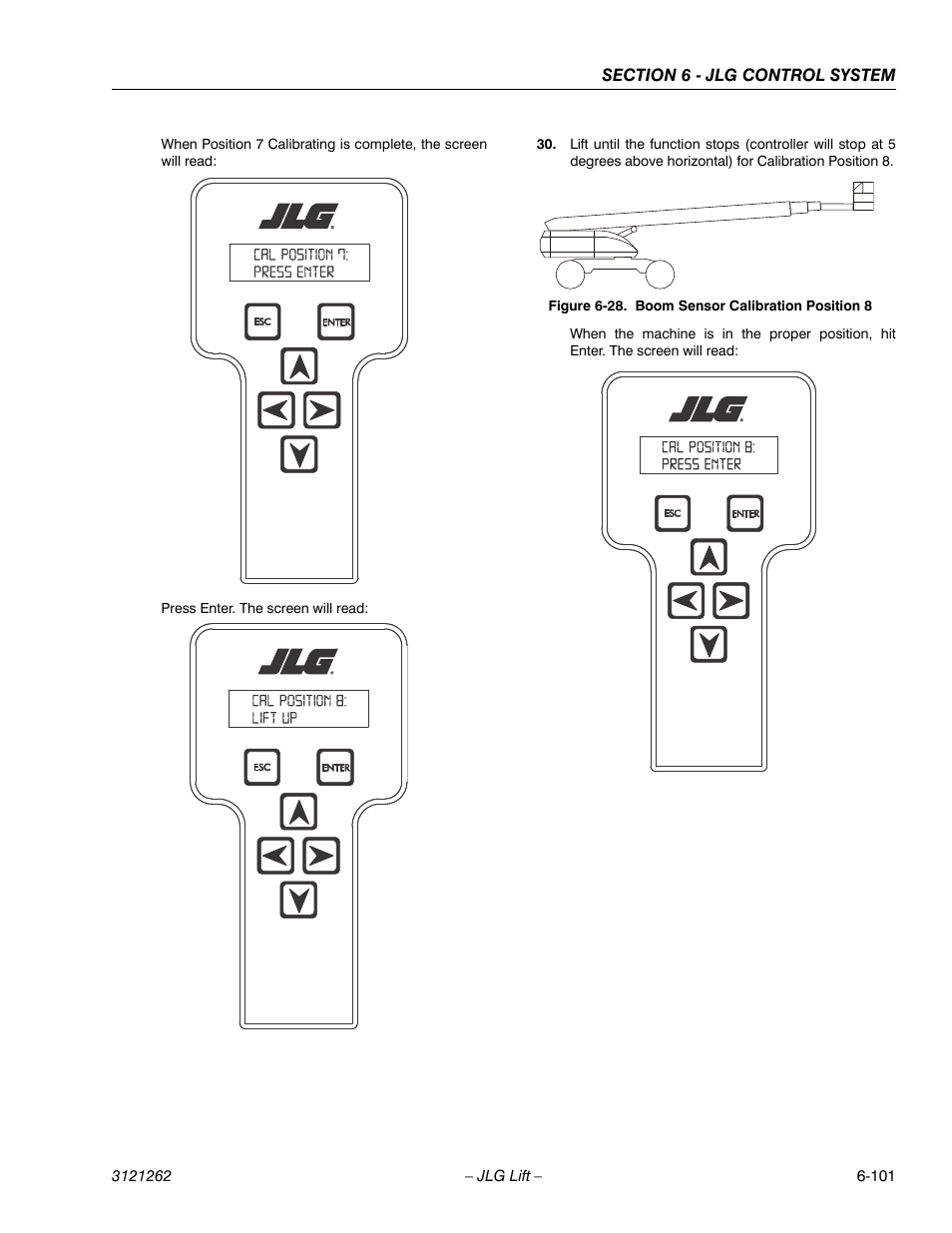 Boom sensor calibration position 8 -101 | JLG 1500SJ Service Manual User Manual | Page 553 / 628