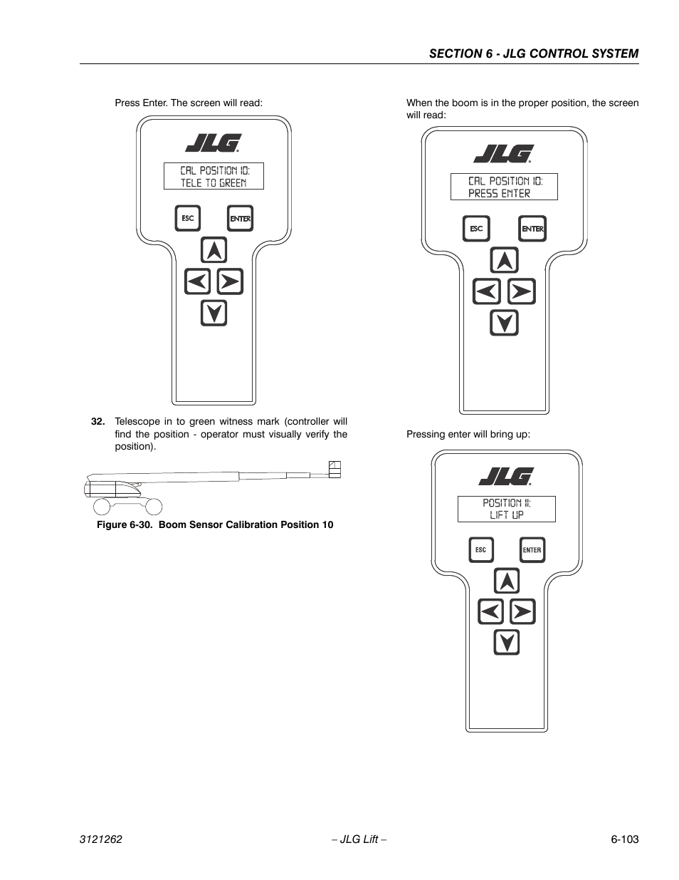 Boom sensor calibration position 10 -103 | JLG 1500SJ Service Manual User Manual | Page 555 / 628