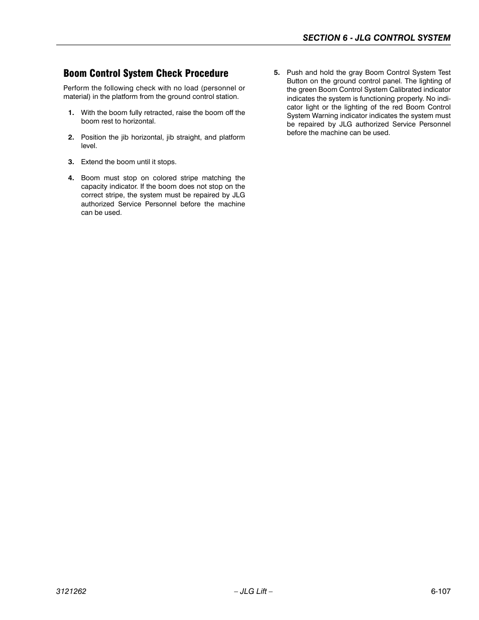 Boom control system check procedure, Boom control system check procedure -107 | JLG 1500SJ Service Manual User Manual | Page 559 / 628