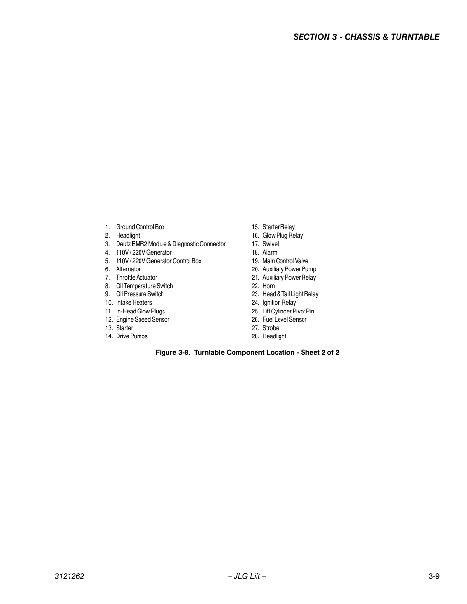 Turntable component location - sheet 2 of 2 -9 | JLG 1500SJ Service Manual User Manual | Page 57 / 628