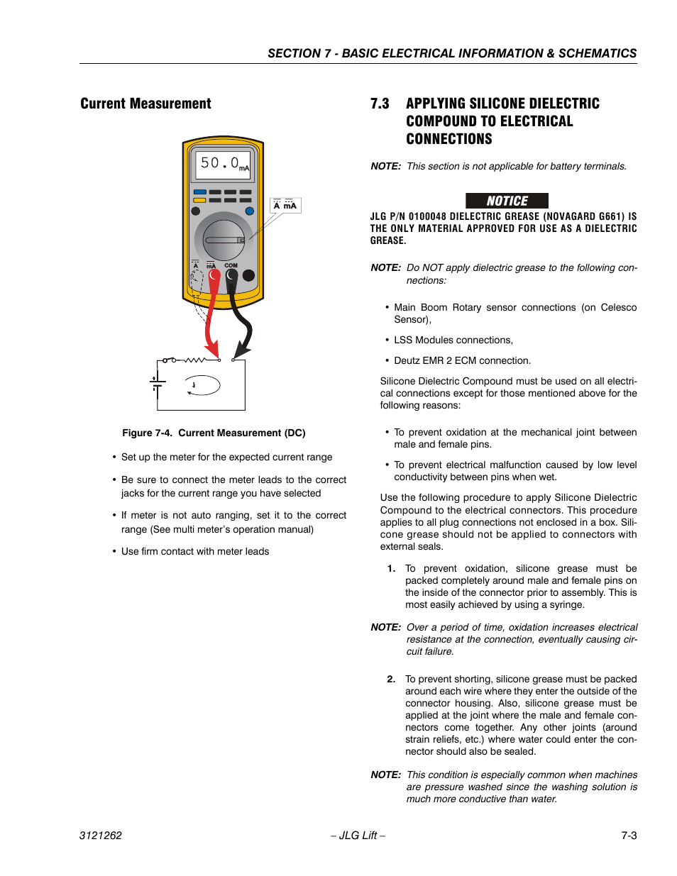 Current measurement, Current measurement -3, Current measurement (dc) -3 | JLG 1500SJ Service Manual User Manual | Page 583 / 628