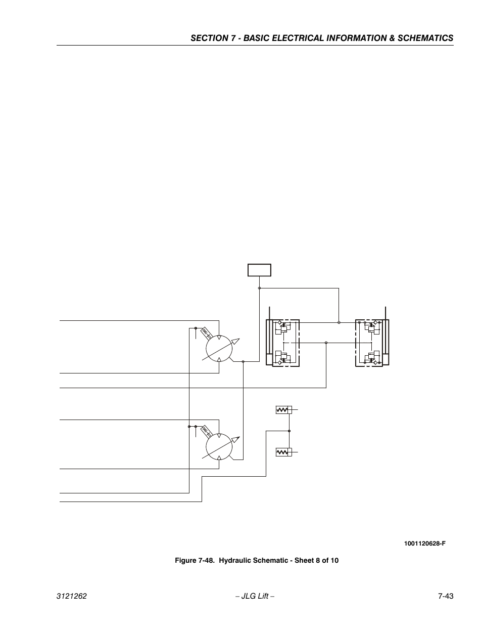 Hydraulic schematic - sheet 8 of 10 -43, Front axle drive system rexroth pumps | JLG 1500SJ Service Manual User Manual | Page 623 / 628
