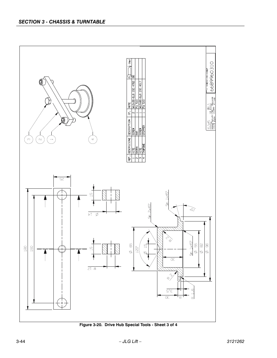 Drive hub special tools - sheet 3 of 4 -44 | JLG 1500SJ Service Manual User Manual | Page 92 / 628