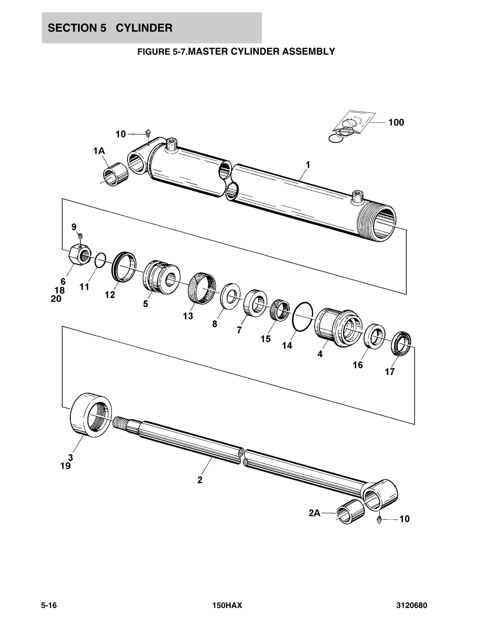 Figure 5-7. master cylinder assembly, Master cylinder assembly -16 | JLG 150HAX ANSI Parts Manual User Manual | Page 174 / 238