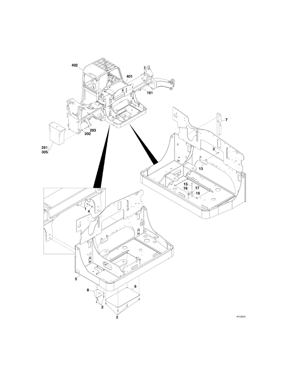 Figure 1-1. frame and attaching parts | JLG G6-42A Parts Manual User Manual | Page 14 / 478
