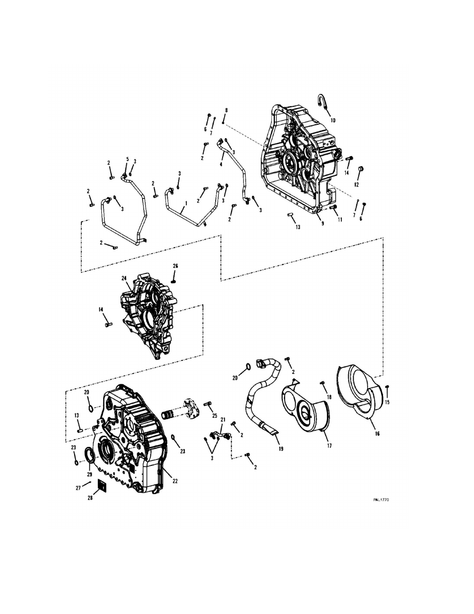 Figure 5-23. zf transmission - gearbox housing | JLG G6-42A Parts Manual User Manual | Page 180 / 478