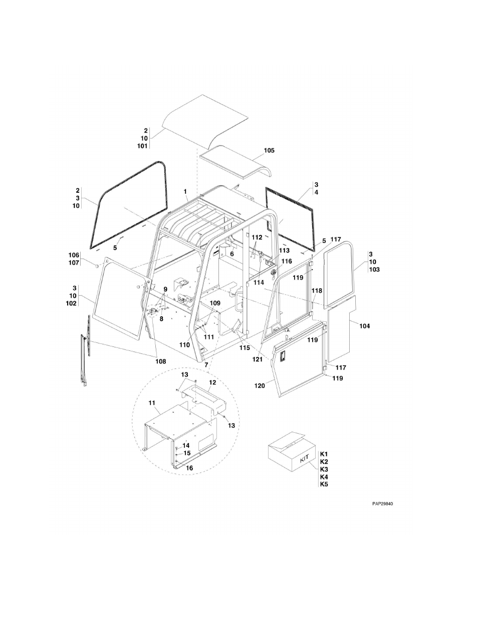 Figure 6-2. cab assembly | JLG G6-42A Parts Manual User Manual | Page 216 / 478