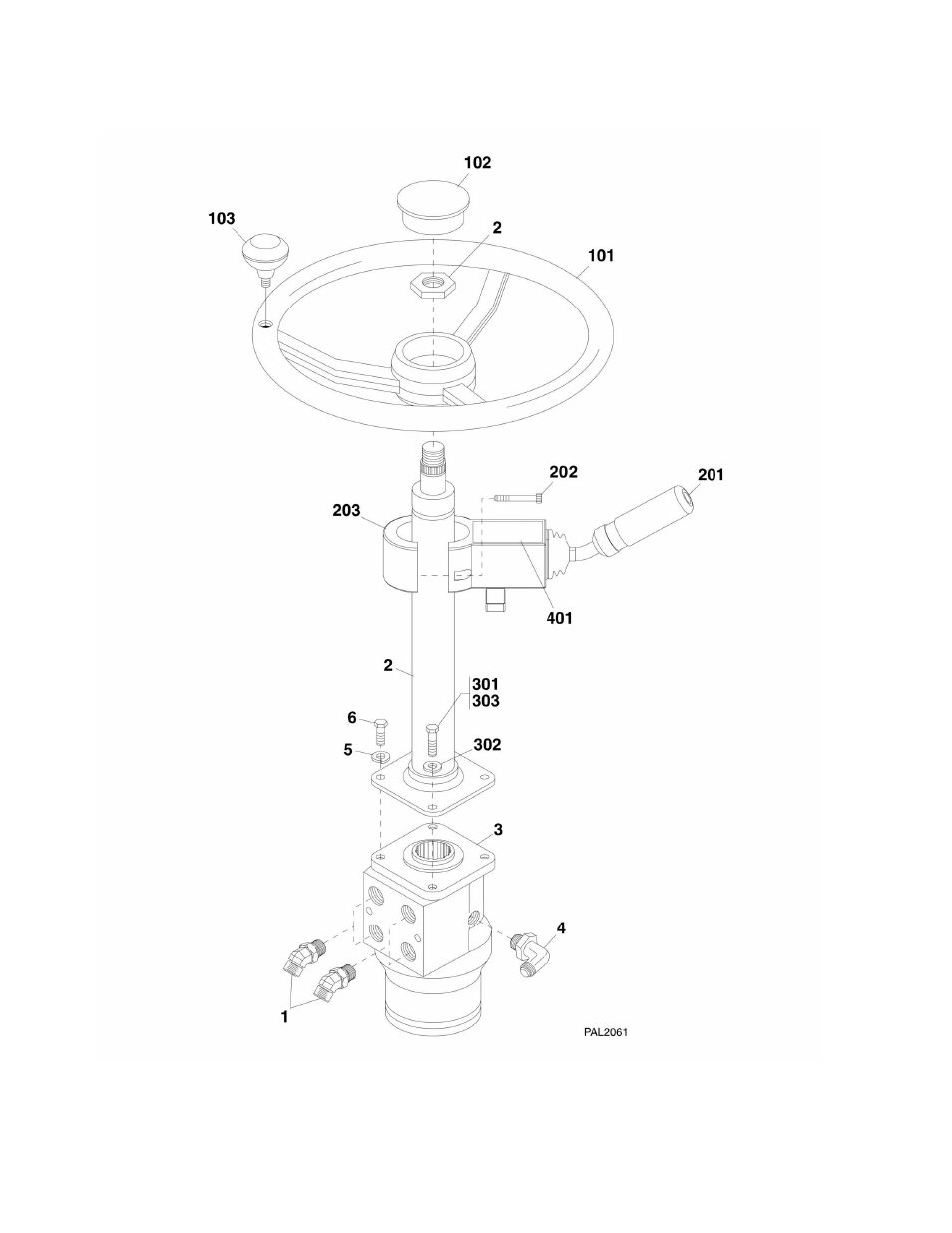 Figure 7-3. steering column | JLG G6-42A Parts Manual User Manual | Page 242 / 478