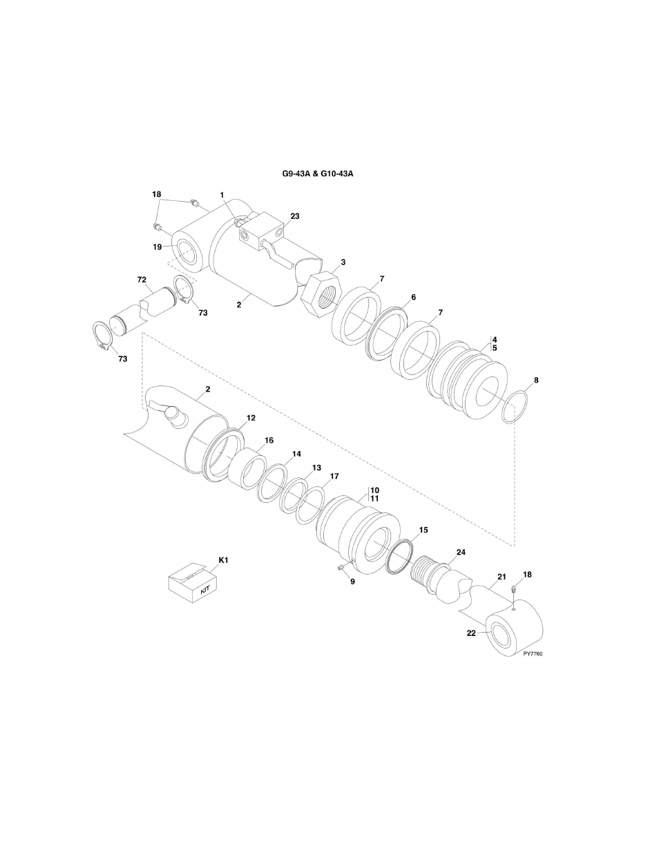 Figure 9-9. tilt cylinder g9-43a & g10-43a | JLG G6-42A Parts Manual User Manual | Page 330 / 478