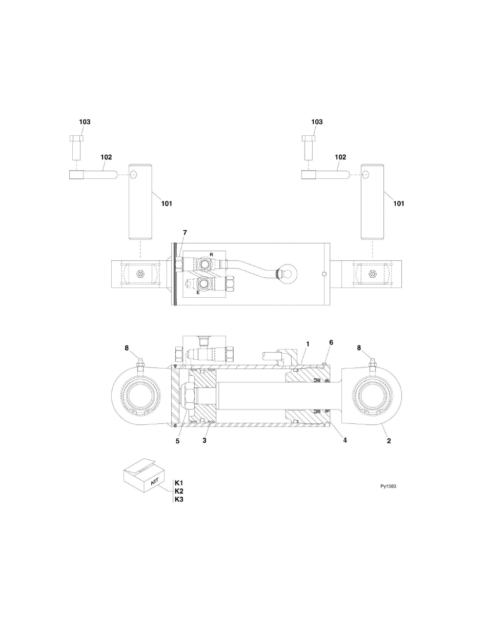 Figure 9-17. side tilt carriage cylinder | JLG G6-42A Parts Manual User Manual | Page 346 / 478