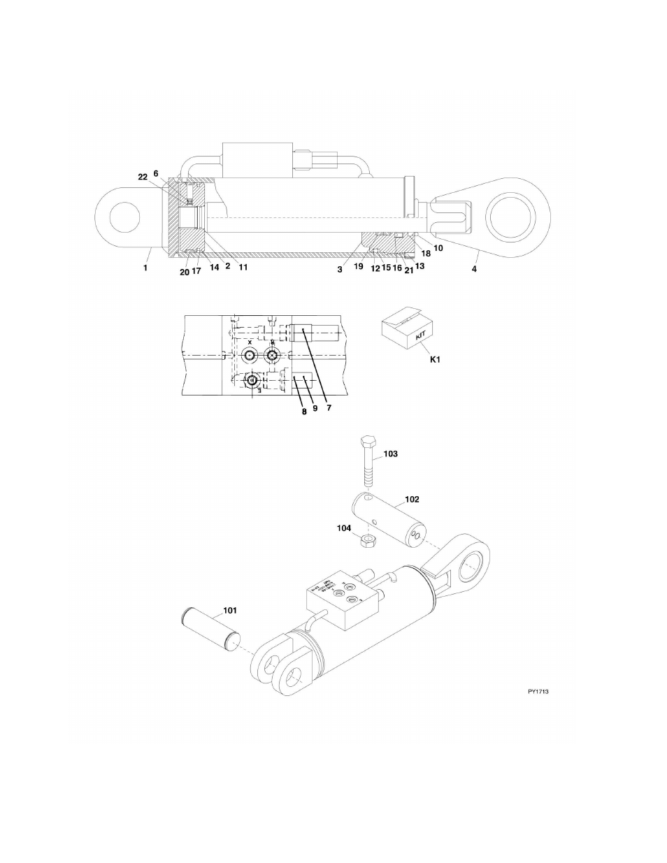 Figure 9-19. 72in, 90, swing carriage cylinder | JLG G6-42A Parts Manual User Manual | Page 350 / 478