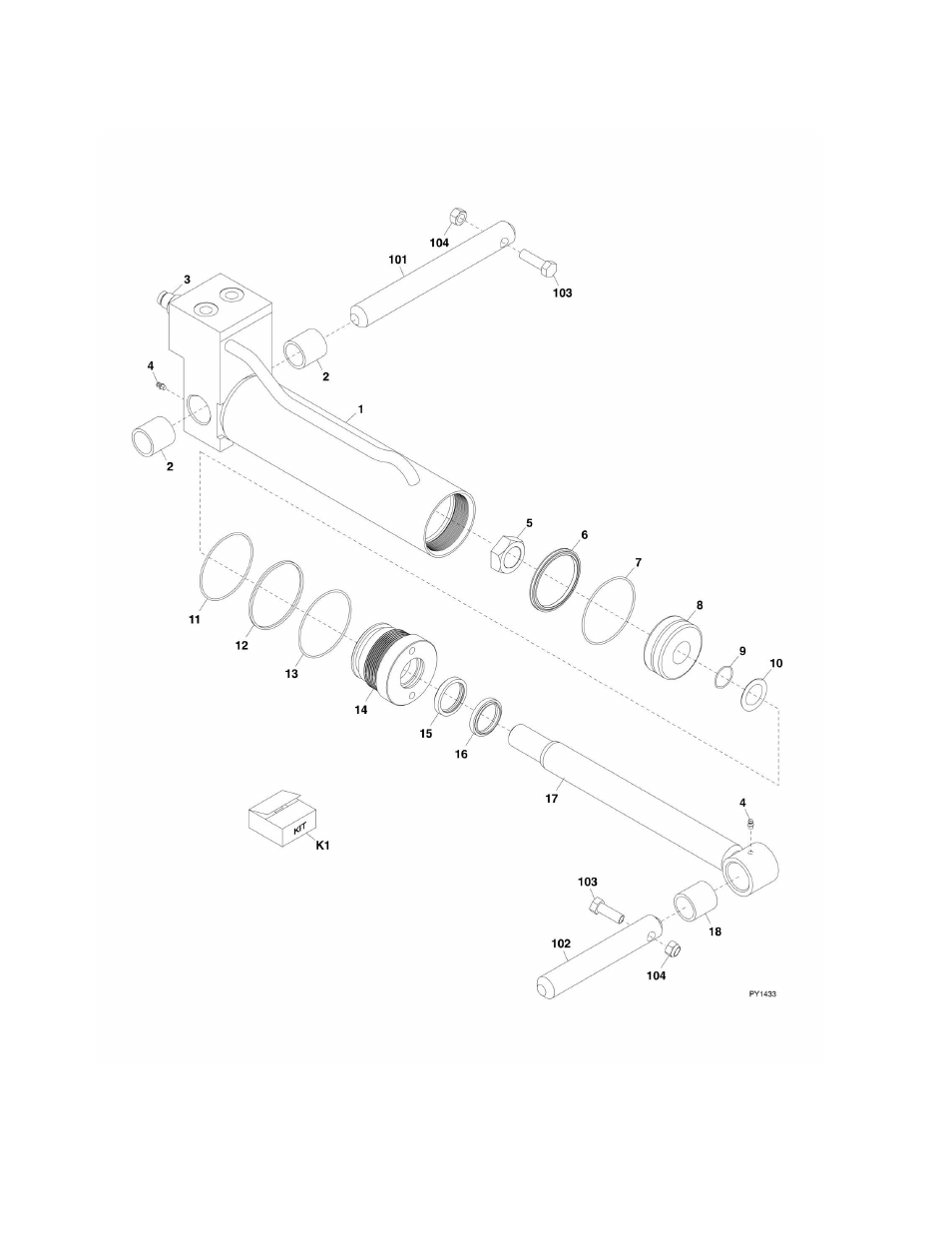 Figure 9-20. grapple bucket cylinder | JLG G6-42A Parts Manual User Manual | Page 352 / 478