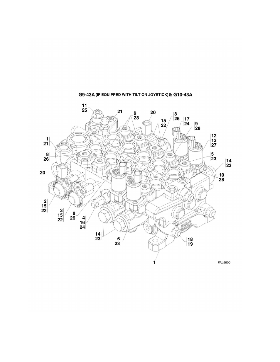 Figure 9-24. main control valve g9-43a & g10-43a | JLG G6-42A Parts Manual User Manual | Page 364 / 478