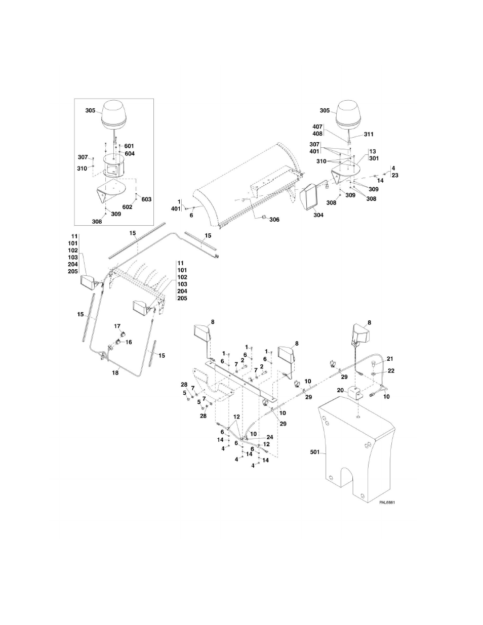 Figure 10-7. work lights installation | JLG G6-42A Parts Manual User Manual | Page 408 / 478