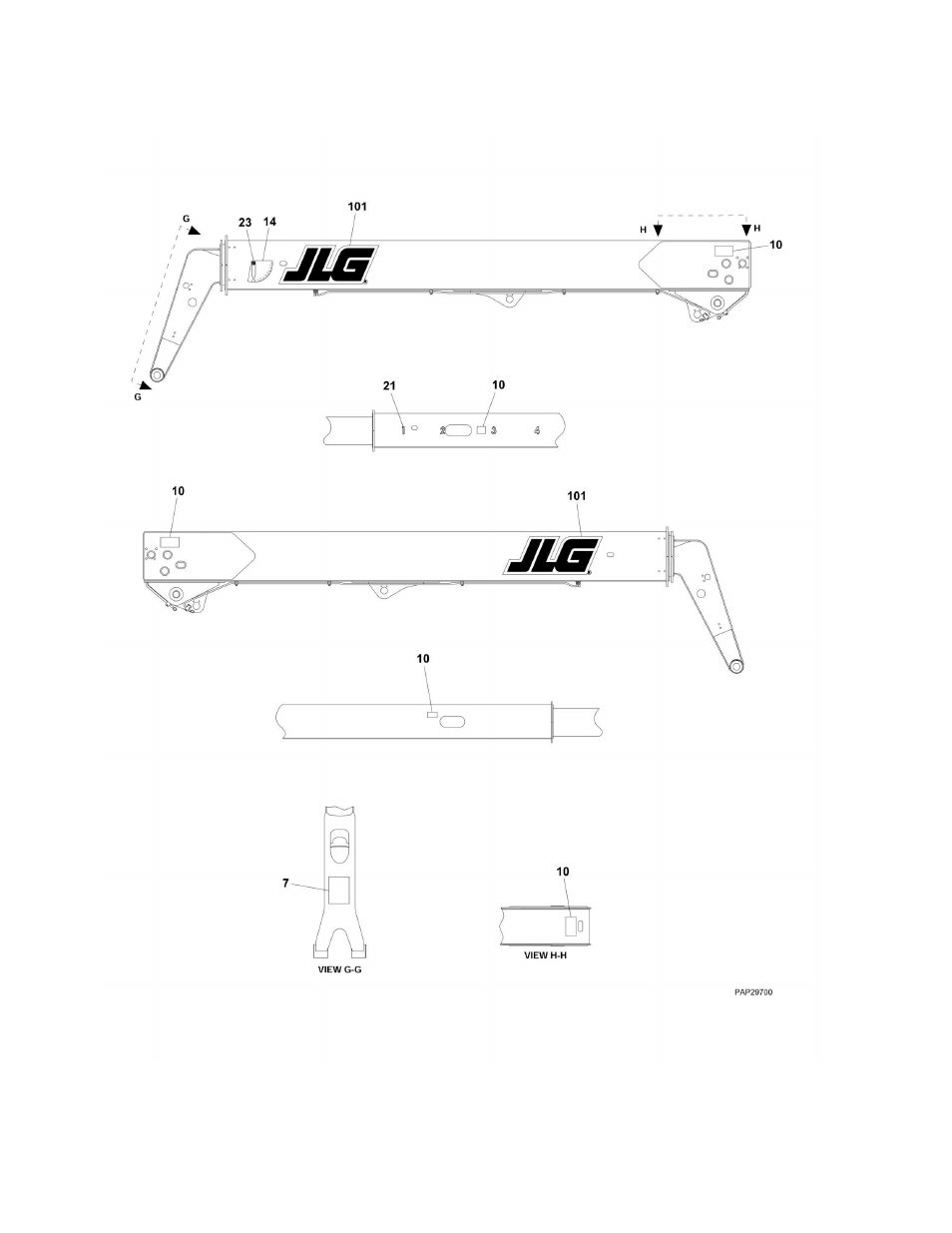 Figure 11-2. boom decals | JLG G6-42A Parts Manual User Manual | Page 456 / 478