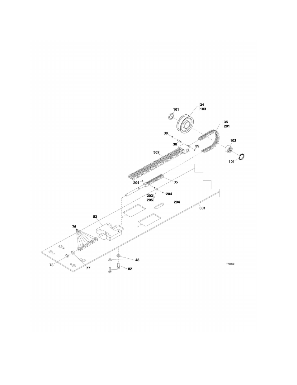 Figure 2-9. retract chains | JLG G6-42A Parts Manual User Manual | Page 50 / 478