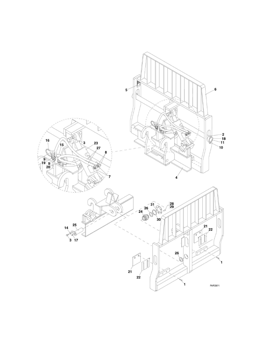 Figure 3-3. side tilt carriage | JLG G6-42A Parts Manual User Manual | Page 62 / 478