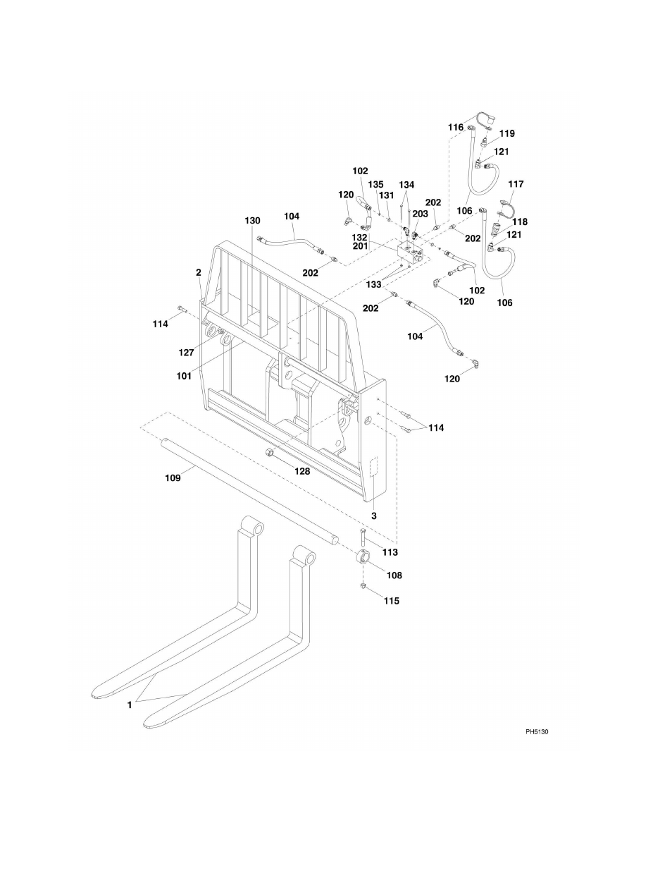 Figure 3-5. 50in dual fork carriage | JLG G6-42A Parts Manual User Manual | Page 66 / 478