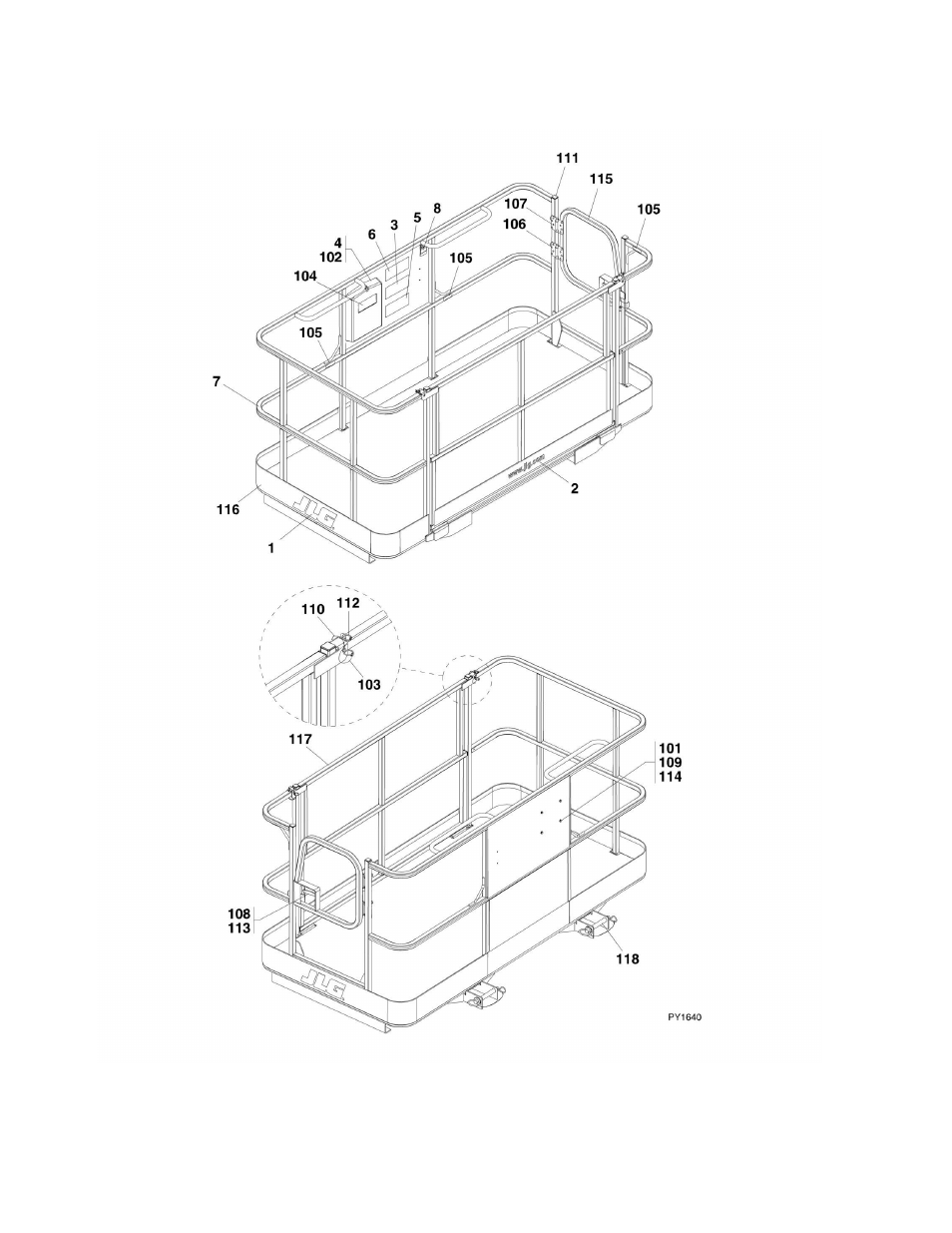 Figure 3-9. fork mounted platform | JLG G6-42A Parts Manual User Manual | Page 74 / 478