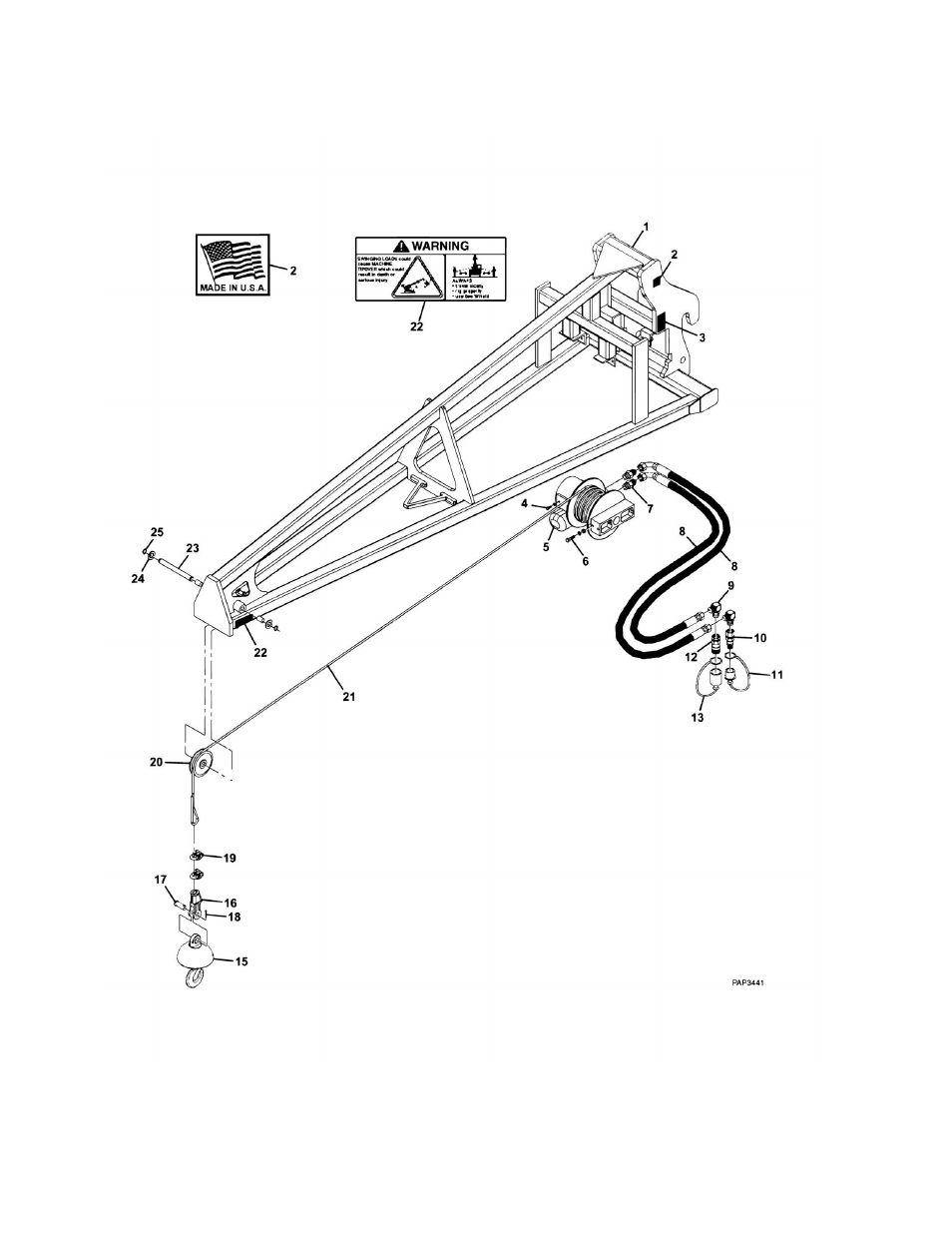 Figure 3-15. 12ft truss boom with winch | JLG G6-42A Parts Manual User Manual | Page 86 / 478
