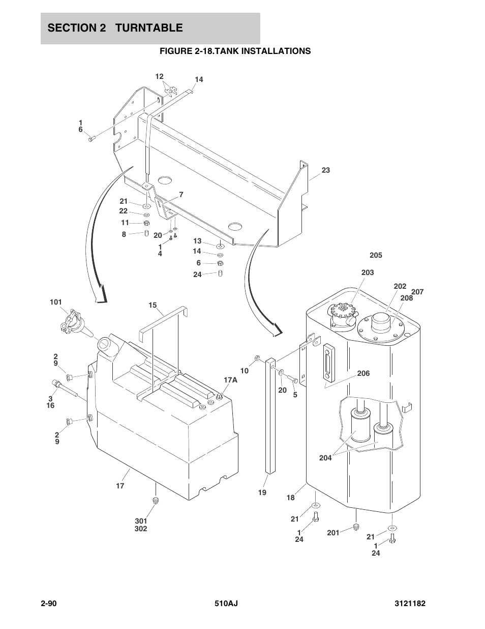 Figure 2-18. tank installations, Tank installations -90 | JLG 510AJ Parts Manual User Manual | Page 136 / 336