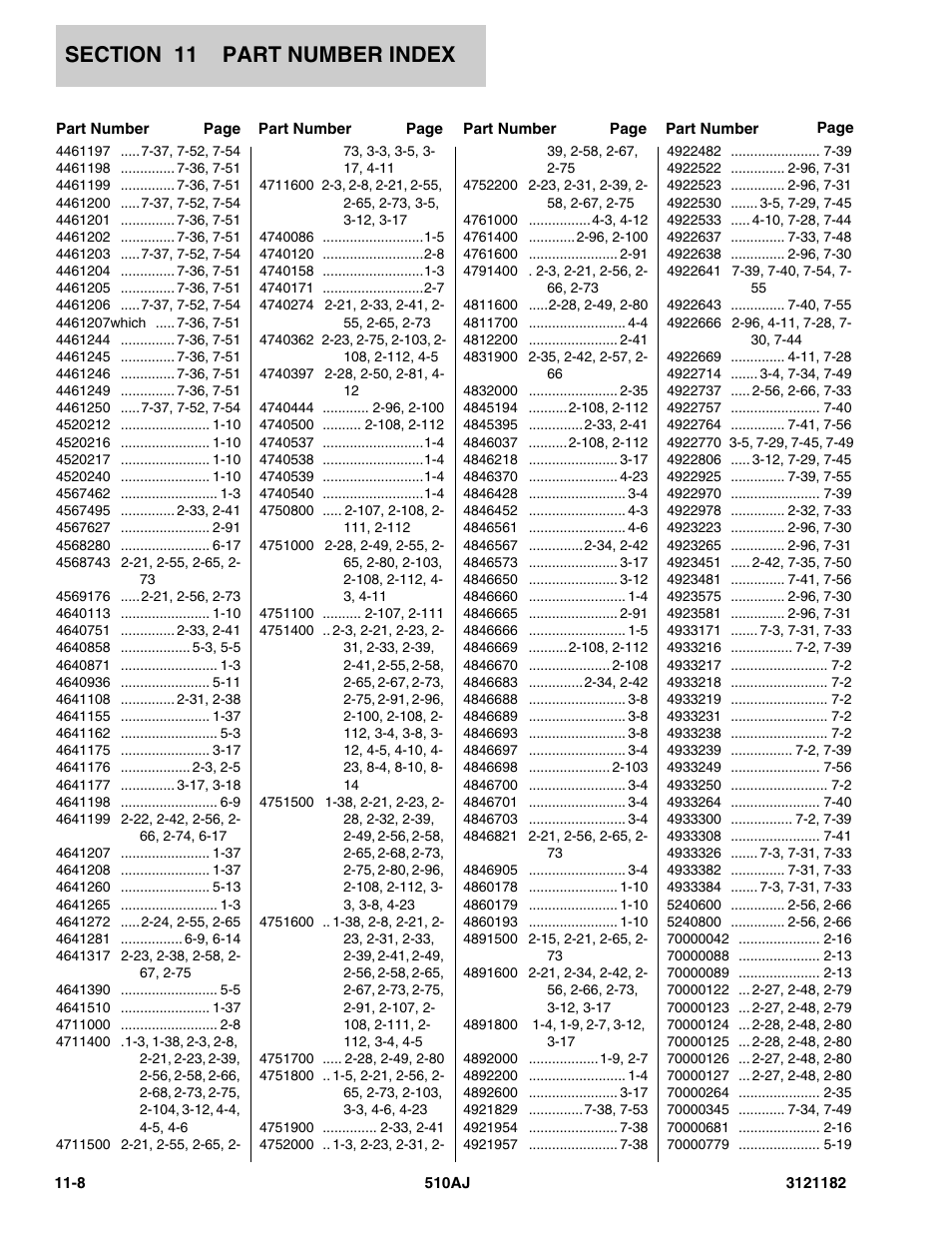 4461207which 7-36, 7-51 | JLG 510AJ Parts Manual User Manual | Page 330 / 336