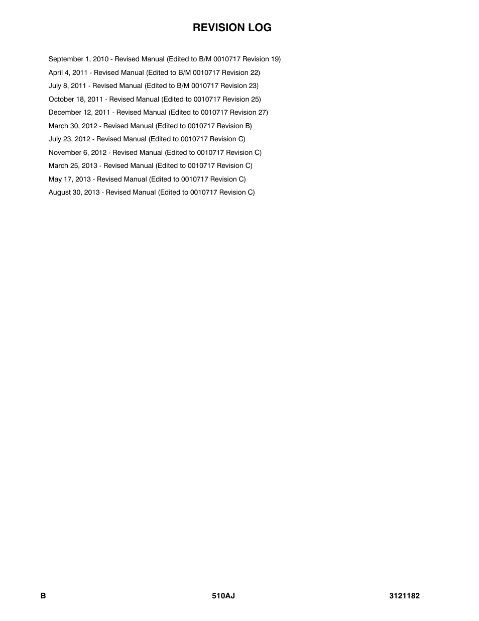 Revision log | JLG 510AJ Parts Manual User Manual | Page 4 / 336