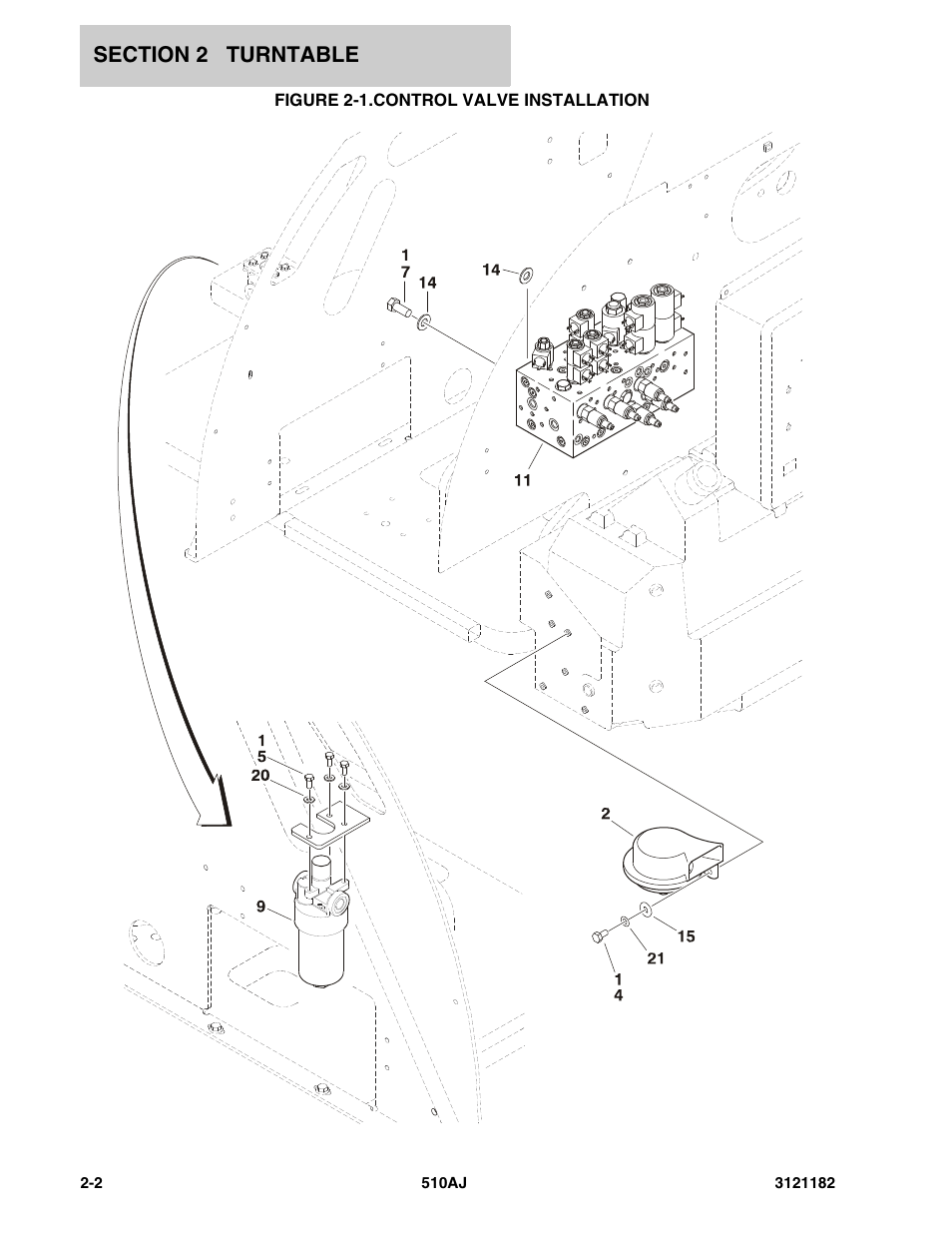 Figure 2-1. control valve installation, Control valve installation -2 | JLG 510AJ Parts Manual User Manual | Page 48 / 336